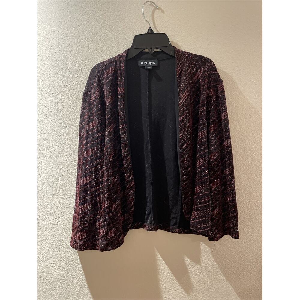 perceptions, red sparkly cardigan, plus size 1x